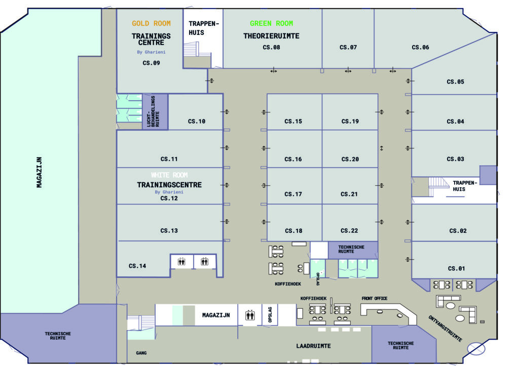 Plattegrond beauty cube training centre